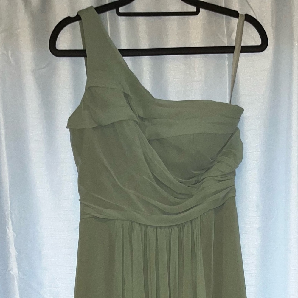 One shoulder ruched bridesmaid dress